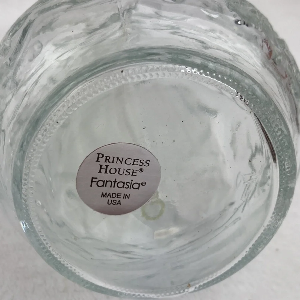 Princess House Fantasia Pressed Glass Oil Lamps Set of 2